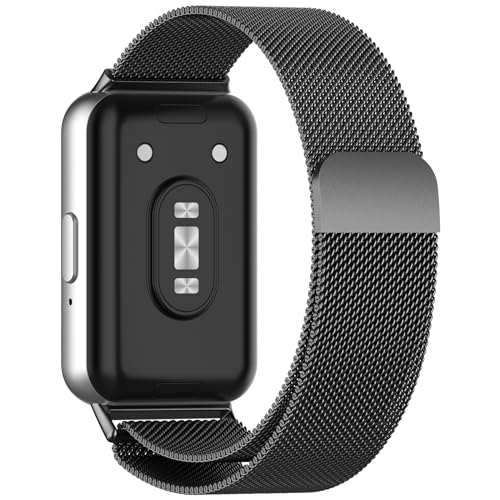 Niboow Armband Kompatibel mit Samsung Galaxy Fit 3, Edelstahl Einstellbar Ersatzband Magnetversch Mesh Metall Uhrenarmband Armbänder für Samsung Galaxy Fit 3 - Schwarz Niboow Armband Kompatibel mit Samsung Galaxy Fit 3, Edelstahl Einstellbar Ersatzband Magnetversch Mesh Metall Uhrenarmband Armbänder für Samsung Galaxy Fit 3 - Schwarz von Niboow