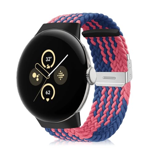 Niboow Armband für Google Pixel Watch 3 41mm 2024, Herren Damen Elastisch Geflochtene Ersatzarmbänder, Nylon Ersatzband Armband für Google Pixel Watch 3 41mm 2024 - Blau Rosa Niboow Armband für Google Pixel Watch 3 41mm 2024, Herren Damen Elastisch Geflochtene Ersatzarmbänder, Nylon Ersatzband Armband für Google Pixel Watch 3 41mm 2024 - Blau Rosa von Niboow