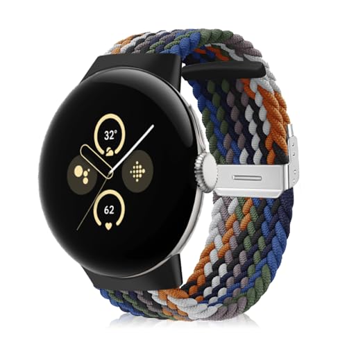 Niboow Armband für Google Pixel Watch 3 41mm 2024, Herren Damen Elastisch Geflochtene Ersatzarmbänder, Nylon Ersatzband Armband für Google Pixel Watch 3 41mm 2024 - Cowboy von Niboow