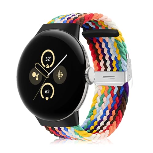 Niboow Armband für Google Pixel Watch 3 41mm 2024, Herren Damen Elastisch Geflochtene Ersatzarmbänder, Nylon Ersatzband Armband für Google Pixel Watch 3 41mm 2024 - Regenbogen Niboow Armband für Google Pixel Watch 3 41mm 2024, Herren Damen Elastisch Geflochtene Ersatzarmbänder, Nylon Ersatzband Armband für Google Pixel Watch 3 41mm 2024 - Regenbogen von Niboow