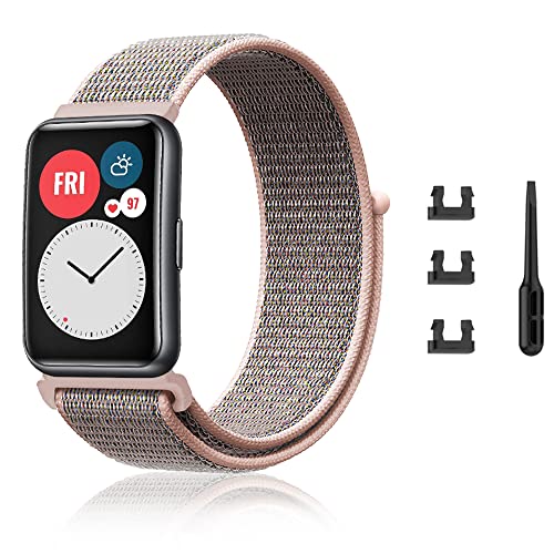 Niboow Armband für Huawei Watch Fit/Fit New/Fit Elegant/Fit SE, Weich Atmungsaktiver Ersatzriemen, Nylon Einstellbar Ersatzband für Huawei Watch Fit/Fit New/Fit Elegant/Fit Special Edition - Rosa Niboow Armband für Huawei Watch Fit/Fit New/Fit Elegant/Fit SE, Weich Atmungsaktiver Ersatzriemen, Nylon Einstellbar Ersatzband für Huawei Watch Fit/Fit New/Fit Elegant/Fit Special Edition - Rosa von Niboow