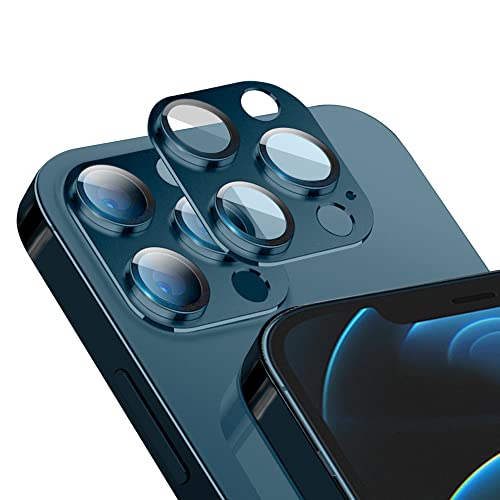 Niboow Kamera Linse Schutzfolie für iPhone 12 Pro, Kratzfest HD Klar Objektivschutz, Panzer Schutz Glas Aluminiumlegierung Linse Protector Hülle Kompatibel mit iPhone 12 Pro-Blau von Niboow