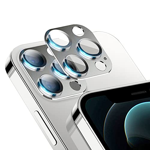 Niboow Kamera Linse Schutzfolie für iPhone 12 Pro, Kratzfest HD Klar Objektivschutz, Panzer Schutz Glas Aluminiumlegierung Linse Protector Hülle Kompatibel mit iPhone 12 Pro-Silber von Niboow