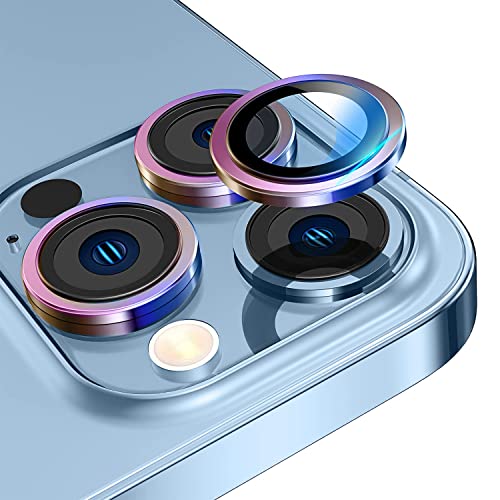 Niboow Kamera Linse Schutzfolie für iPhone 14 Pro/14 Pro Max, 9H Panzer Schutz Glas HD Objektivschutz, Unabhängig Aluminiumlegierung Linse Protector Hülle für iPhone 14 Pro/14 Pro Max-Regenbogen von Niboow