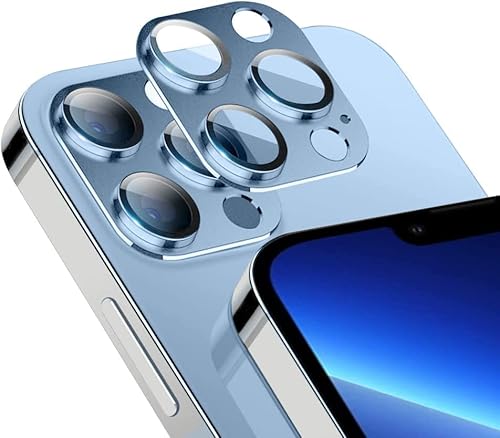 Niboow Kameraschutz Kompatibel mit iPhone 13 Pro/13 Pro Max, Anti-Kratzer HD Klar Kameraschutz, Aluminiumlegierung Schutzglas Kamera Linse Schutzfolie Kompatibel mit iPhone 13 Pro/13 Pro Max - Blau von Niboow