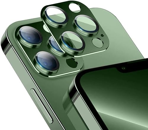 Niboow Kameraschutz Kompatibel mit iPhone 13 Pro/13 Pro Max, Anti-Kratzer HD Klar Kameraschutz, Aluminiumlegierung Schutzglas Kamera Linse Schutzfolie Kompatibel mit iPhone 13 Pro/13 Pro Max - Grün von Niboow