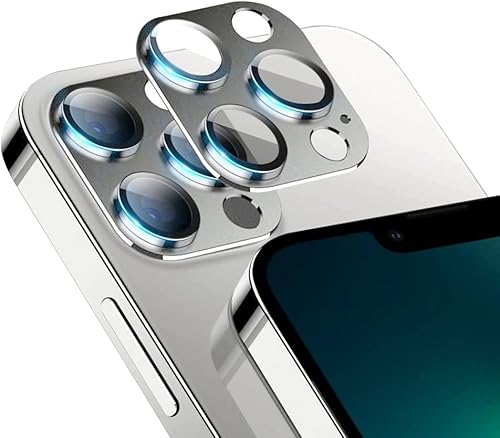 Niboow Kameraschutz Kompatibel mit iPhone 13 Pro/13 Pro Max, Anti-Kratzer HD Klar Kameraschutz, Aluminiumlegierung Schutzglas Kamera Linse Schutzfolie Kompatibel mit iPhone 13 Pro/13 Pro Max - Silber von Niboow