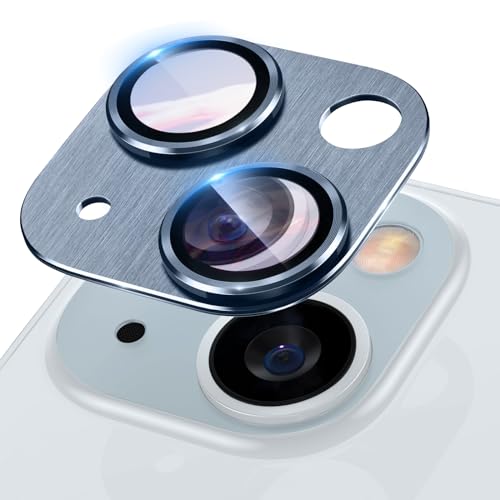 Niboow Kameraschutz Kompatibel mit iPhone 15/15 Plus, Anti-Kratzer HD Klar Kameraschutz, Aluminiumlegierung Schutzglas Kamera Linse Schutzfolie Kompatibel mit iPhone 15/15 Plus - Blau von Niboow