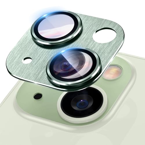 Niboow Kameraschutz Kompatibel mit iPhone 15/15 Plus, Anti-Kratzer HD Klar Kameraschutz, Aluminiumlegierung Schutzglas Kamera Linse Schutzfolie Kompatibel mit iPhone 15/15 Plus - Grün von Niboow