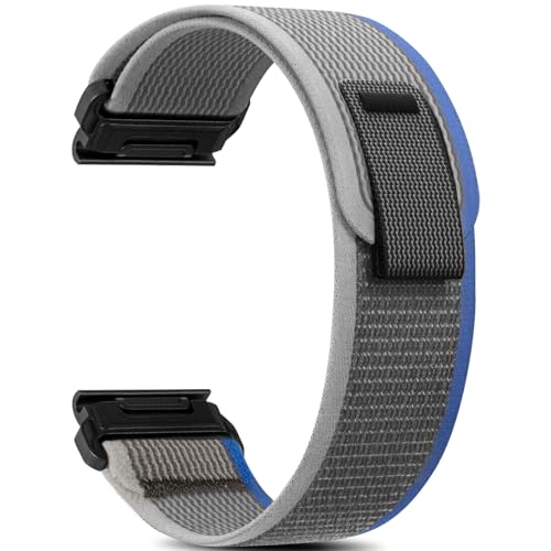 Niboow QuickFit 22mm Armband für Garmin Fenix 8 47mm/Fenix 7 Pro Solar/Fenix 7/Fenix E 47mm/Epix 2 Pro 47mm, Nylon Weich Ersatzarmbänder für Garmin Fenix 6 GPS/Fenix 6 Pro GPS/Fenix 5 Plus - Blau/Grau Niboow QuickFit 22mm Armband für Garmin Fenix 8 47mm/Fenix 7 Pro Solar/Fenix 7/Fenix E 47mm/Epix 2 Pro 47mm, Nylon Weich Ersatzarmbänder für Garmin Fenix 6 GPS/Fenix 6 Pro GPS/Fenix 5 Plus - Blau/Grau von Niboow