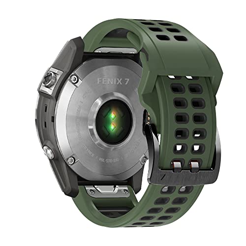 Niboow QuickFit 22mm Armband für Garmin Fenix 8 47mm/Fenix E 47mm/Fenix 7 Pro Solar/Fenix 7/Epix 2 Pro 47mm, Silikon Wechselarmband für Garmin Fenix 6 GPS/6 Pro GPS/Fenix 5 Plus/Descent G1 - Grün Niboow QuickFit 22mm Armband für Garmin Fenix 8 47mm/Fenix E 47mm/Fenix 7 Pro Solar/Fenix 7/Epix 2 Pro 47mm, Silikon Wechselarmband für Garmin Fenix 6 GPS/6 Pro GPS/Fenix 5 Plus/Descent G1 - Grün von Niboow