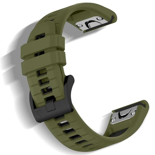 Niboow QuickFit 22mm Armband für Garmin Fenix 8 47mm/Fenix 7 Pro Solar/Fenix 7/Fenix E 47mm/Epix 2 Pro 47mm, Silikon Ersatzarmbänder für Garmin Fenix 6 GPS/Fenix 6 Pro GPS/Fenix 5 Plus - Grün/Schwarz Niboow QuickFit 22mm Armband für Garmin Fenix 8 47mm/Fenix 7 Pro Solar/Fenix 7/Fenix E 47mm/Epix 2 Pro 47mm, Silikon Ersatzarmbänder für Garmin Fenix 6 GPS/Fenix 6 Pro GPS/Fenix 5 Plus - Grün/Schwarz von Niboow