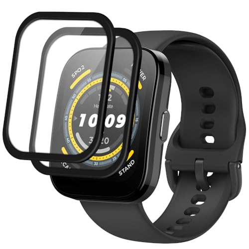 Niboow Schutzfolie Kompatibel mit Amazfit Bip 5 [2 Stück] 3D Displayschutzfolie Vollabdeckung Flexibles Panzer Schutz Glas, Anti-Kratzer Blasenfrei Schutzfolie für Amazfit Bip 5 von Niboow