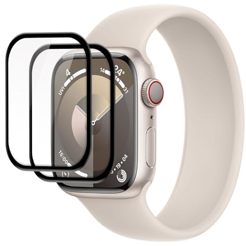 Niboow Schutzfolie für Apple Watch Series 9 41mm, [2 Stück] 3D Displayschutzfolie Vollabdeckung Flexibles Panzer Schutz Glas, Anti-Kratzer Blasenfrei Schutzfolie für Apple Watch Series 9 41mm von Niboow