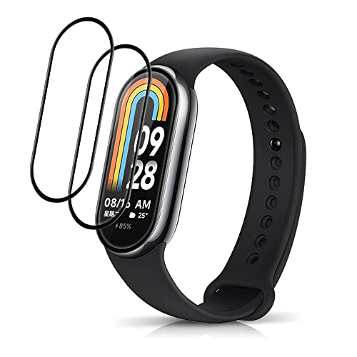 Niboow Schutzfolie für Xiaomi Smart Band 8 (Xiaomi Mi Band 8) [2 Stück] 3D Displayschutzfolie Vollabdeckung Flexibles Panzer Schutz Glas, Anti-Kratzer Blasenfrei Schutzfolie für Xiaomi Smart Band 8 von Niboow