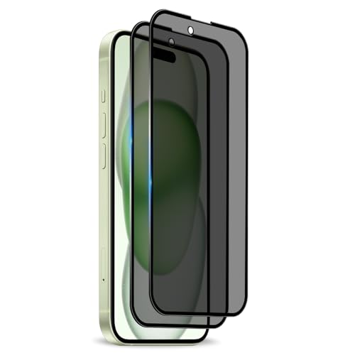 NicMool 2 Stück Privacy Schutzfolie für iPhone 15 Plus, Anti-Spähen Privatsphäre Displayschutzfolie Panzer Schutz Glas Folie für iPhone 15 Plus von NicMool