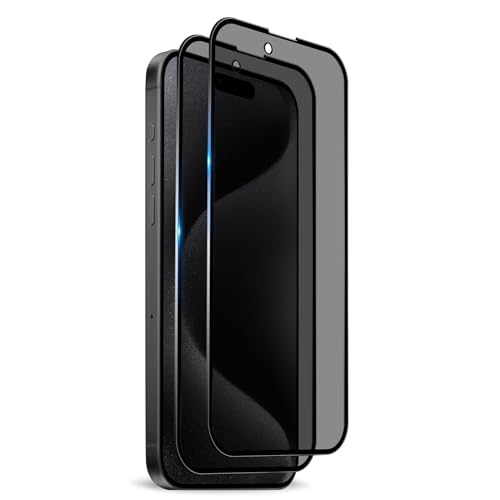 NicMool 2 Stück Privacy Schutzfolie für iPhone 15 Pro Max, Anti-Spähen Privatsphäre Displayschutzfolie Panzer Schutz Glas Folie für iPhone 15 Pro Max von NicMool