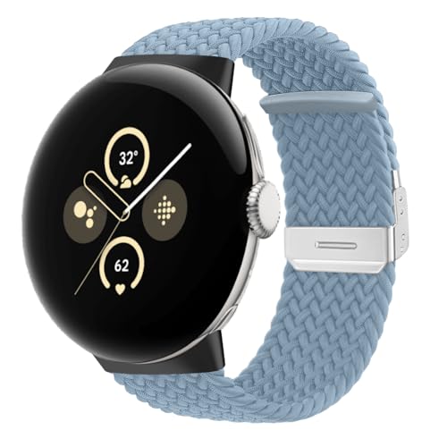 NicMool Armband Kompatibel mit Google Pixel Watch 2, Geflochtenes Elastisch Nylon Uhrenarmband, Verstellbares Ersatzband für Google Pixel Watch 2 - Navy blau von NicMool