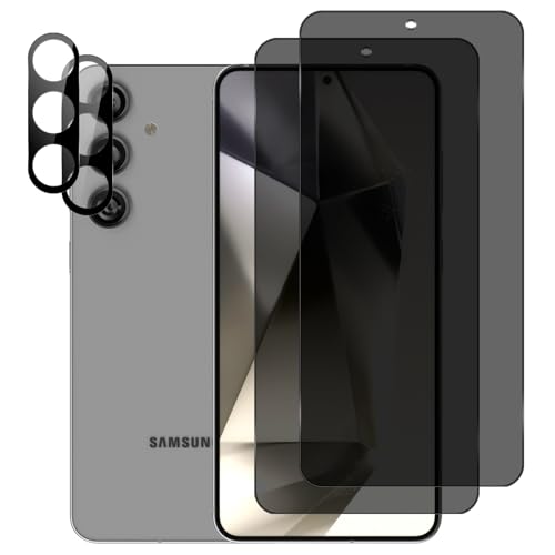 NicMool Privacy Schutzfolie für Samsung Galaxy S24, 2 Stück Panzer Schutz Glas Folie + 2 Stück Kameraschutz Panzerfolie, Anti-Spy Displayschutzfolie für Samsung Galaxy S24 von NicMool
