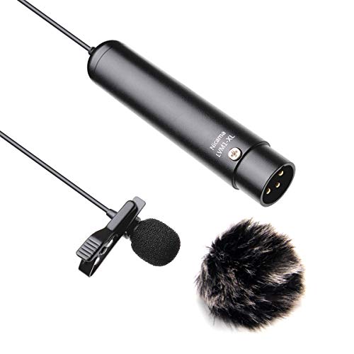 Nicama LVM1-XL XLR Lavalier Ansteckmikrofon, XLR Revers Lavalier Mikrofon Interview-Mikrofon für Canon Sony Panasonic Camcorder Zoom H4n H5 H7 Tascam Audio Recorder Mixer von Nicama