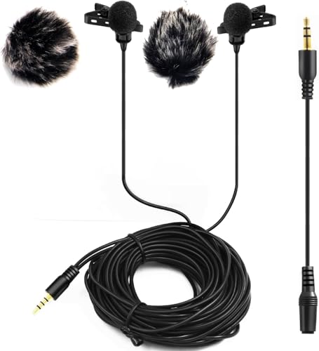 Nicama LVM2 6M Dual Lavalier Mikrofon mit 2 Fellwindschutz, Freisprech Ansteck Revers Mikrofon für Smartphone Canon Nikon Sony Kamera DSLR Camcorder Tablet PC Nicama LVM2 6M Dual Lavalier Mikrofon mit 2 Fellwindschutz, Freisprech Ansteck Revers Mikrofon für Smartphone Canon Nikon Sony Kamera DSLR Camcorder Tablet PC von Nicama