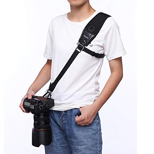 nicama CS1 Rapid Action Kamera Schulter Hals Sling Strap mit Quick Release Clip & Neopren/Vintage Leder Schulter Pad für Canon EOS Nikon Sony Olympus Pentax & Panasonic DSLR und spiegellose Kameras von Nicama