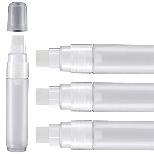 Nicfaky 4 Pack Paint 15mm Leer Acryl Permanent Marker Clear White Marker Pen Fine Empty Refillable Marker von Nicfaky