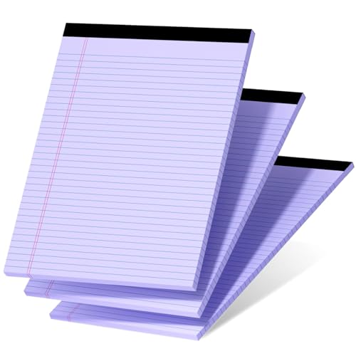 Notizblöcke, 21,6 x 28,9 cm, Violett, 21,6 x 27,9 cm, insgesamt 75 Blatt, mikroperforierte Schreibblöcke, liniertes Papier, College-Block, Notizblock, To-Do-Liste für Schule und Bürobedarf, 3 Stück Notizblöcke, 21,6 x 28,9 cm, Violett, 21,6 x 27,9 cm, insgesamt 75 Blatt, mikroperforierte Schreibblöcke, liniertes Papier, College-Block, Notizblock, To-Do-Liste für Schule und Bürobedarf, 3 Stück von Nichela