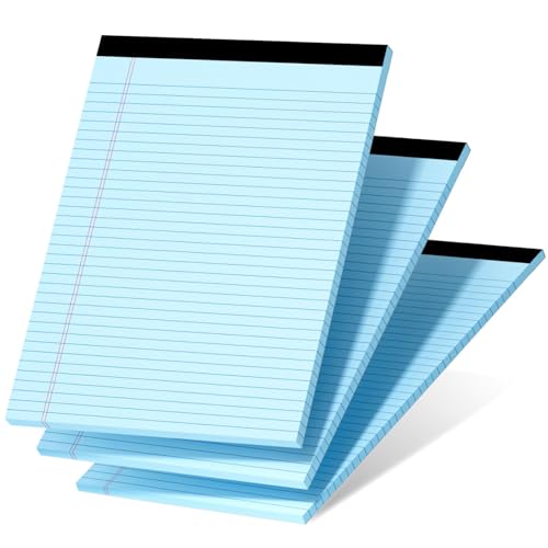 Notizblöcke, 21,6 x 28,9 cm, blau, 21,6 x 27,9 cm, insgesamt 75 Blatt, mikroperforierte Schreibblöcke, farbig liniertes Papier, College-Block, Notizblock, To-Do-Liste für Schule und Bürobedarf, 3 Notizblöcke, 21,6 x 28,9 cm, blau, 21,6 x 27,9 cm, insgesamt 75 Blatt, mikroperforierte Schreibblöcke, farbig liniertes Papier, College-Block, Notizblock, To-Do-Liste für Schule und Bürobedarf, 3 von Nichela