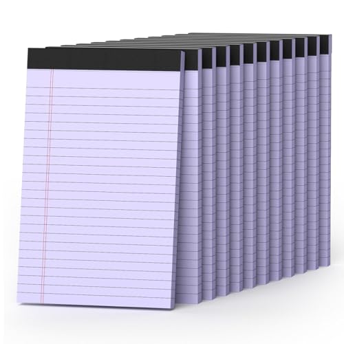 Notizblöcke, Violett, 12,7 x 20,3 cm, 12 Stück, kleine Rechtsblöcke, liniertes Papier mit mikroperforiertem Schreibblock, 30 Blatt pro Block, kleiner Notizblock für Schule, Büro und Heimbedarf, 360 Notizblöcke, Violett, 12,7 x 20,3 cm, 12 Stück, kleine Rechtsblöcke, liniertes Papier mit mikroperforiertem Schreibblock, 30 Blatt pro Block, kleiner Notizblock für Schule, Büro und Heimbedarf, 360 von Nichela