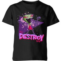 Invader Zim I'll Destroy You Kinder T-Shirt - Schwarz - 7-8 Jahre von Nickelodeon