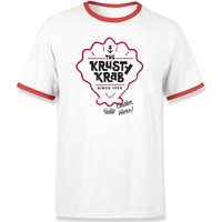 Spongebob Krusty Krab Unisex Ringer T-Shirt - Weiß / Rot - 3XL von Nickelodeon