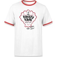 Spongebob Krusty Krab Unisex Ringer T-Shirt - Weiß / Rot - XL von Nickelodeon