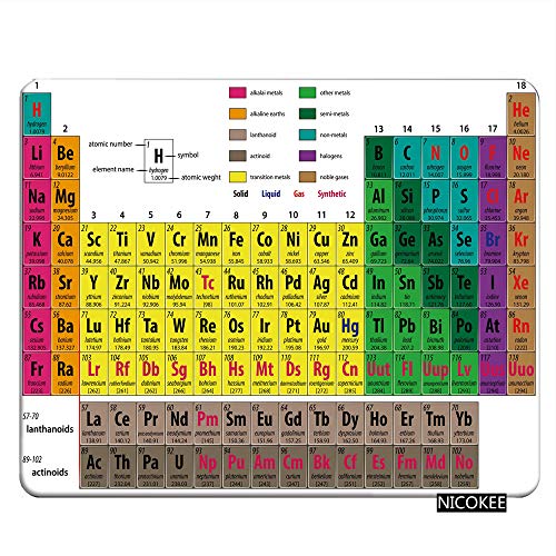 Nicokee Chemie Gaming Mauspad Periodensystem der Elemente Chemie Student Bildung Wissenschaft Mauspad Mauspad für Computer Schreibtisch Laptop Büro 9,5 x 7,9 Zoll Rutschfestes Gummi von Nicokee