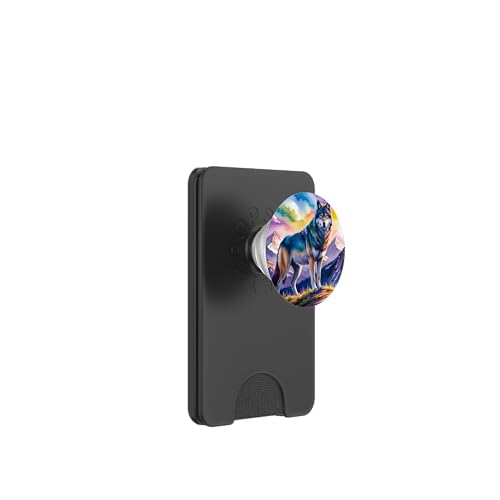 Aquarellwolf, Wolfsgesicht für Wölf-Liebhaber, künstlerischer Wolf PopSockets PopWallet für MagSafe Aquarellwolf, Wolfsgesicht für Wölf-Liebhaber, künstlerischer Wolf PopSockets PopWallet für MagSafe von Nicole Lynne Designs