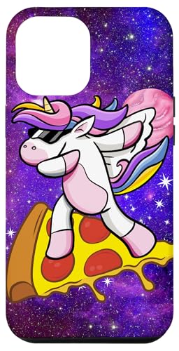 Einhorn surft auf Pizza in der Galaxie, Lustiges Einhorn, Hülle für iPhone 12 Pro Max von Nicole Lynne Designs