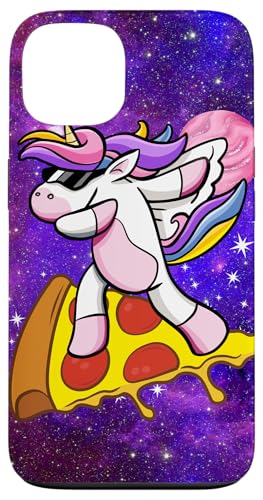 Einhorn surft auf Pizza in der Galaxie, Lustiges Einhorn, Hülle für iPhone 13 von Nicole Lynne Designs
