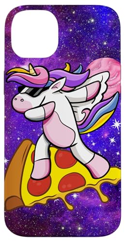 Einhorn surft auf Pizza in der Galaxie, Lustiges Einhorn, Hülle für iPhone 14 Plus von Nicole Lynne Designs