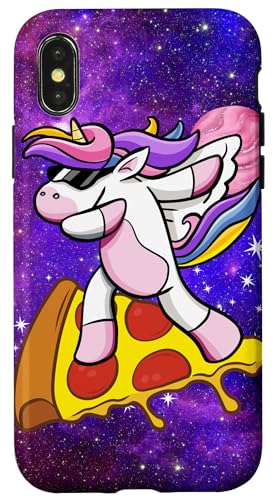 Einhorn surft auf Pizza in der Galaxie, Lustiges Einhorn, Hülle für iPhone X/XS Einhorn surft auf Pizza in der Galaxie, Lustiges Einhorn, Hülle für iPhone X/XS von Nicole Lynne Designs
