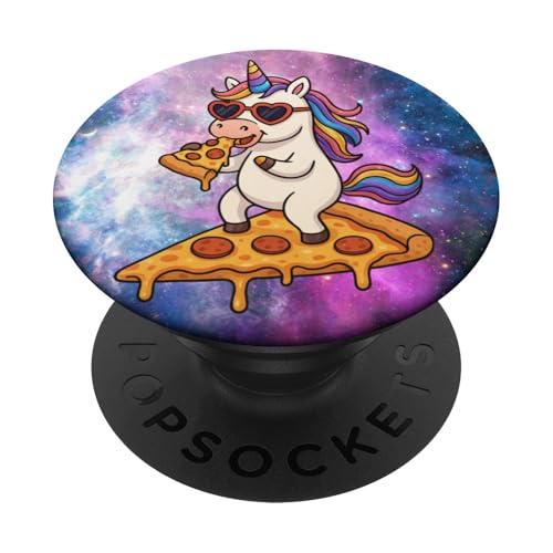Einhorn surft auf Pizza in der Galaxie, Lustiges Einhorn, PopSockets Klebender PopGrip Einhorn surft auf Pizza in der Galaxie, Lustiges Einhorn, PopSockets Klebender PopGrip von Nicole Lynne Designs