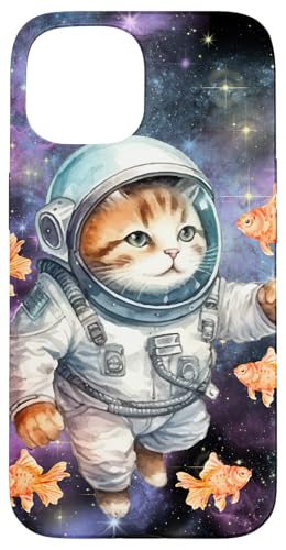 Galaxie-Design, lustige Katze, Saturn, Katze, lustiger Katzenliebhaber Hülle für iPhone 15 von Nicole Lynne Designs