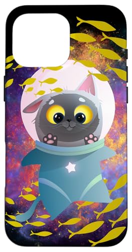 Galaxie-Design, lustige Katze, Saturn, Katze, lustiger Katzenliebhaber Hülle für iPhone 16 Pro Max Galaxie-Design, lustige Katze, Saturn, Katze, lustiger Katzenliebhaber Hülle für iPhone 16 Pro Max von Nicole Lynne Designs