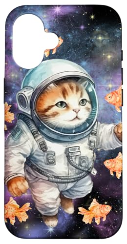 Galaxie-Design, lustige Katze, Saturn, Katze, lustiger Katzenliebhaber Hülle für iPhone 16 Galaxie-Design, lustige Katze, Saturn, Katze, lustiger Katzenliebhaber Hülle für iPhone 16 von Nicole Lynne Designs