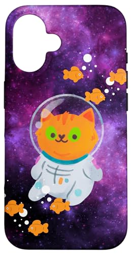 Galaxie-Design, lustige Katze, Saturn, Katze, lustiger Katzenliebhaber Hülle für iPhone 16 Galaxie-Design, lustige Katze, Saturn, Katze, lustiger Katzenliebhaber Hülle für iPhone 16 von Nicole Lynne Designs