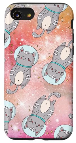 Galaxie-Design, lustige Katze, Saturn, Katze, lustiger Katzenliebhaber Hülle für iPhone SE (2020) / 7 / 8 von Nicole Lynne Designs