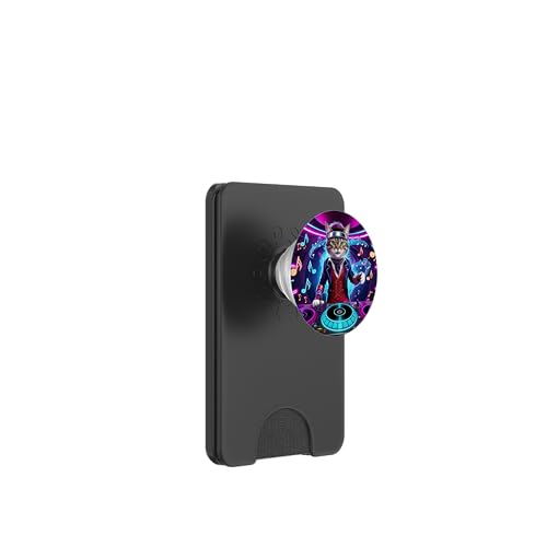 Galaxie-Design, lustige Katze, Saturn, Katze, lustiger Katzenliebhaber PopSockets PopWallet für MagSafe von Nicole Lynne Designs