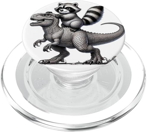 Waschbär, süßer Waschbär, T-Rex-Dino, Waschbärliebhaber, Dinosaurier PopSockets PopGrip für MagSafe Waschbär, süßer Waschbär, T-Rex-Dino, Waschbärliebhaber, Dinosaurier PopSockets PopGrip für MagSafe von Nicole Lynne Designs