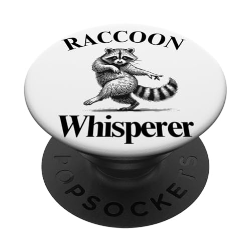 Waschbärflüsterer, süßer Waschbär, tanzender Waschbär, lustige Kunst PopSockets Klebender PopGrip von Nicole Lynne Designs