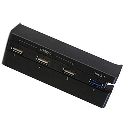 4 Port USB HUB für PS4 Slim,USB 2.0/3.1 Expansion Hub Ladegerät Ladestation Adapter Controller Connector Splitter Erweiterung für PS4 Dünne Gaming Konsole Laptop Hub von Nicoone