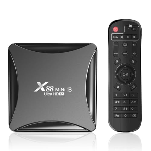 Nicoone Android 13.0 TV Box 4GB RAM 32GB ROM，TV Box Android mit RK3528 Quad-Core 64bit Cortex-A53 chip，Smart TV Box 8K UHD Videos,2.4G/5G Dual WiFi mit kabelloser Mini-Tastatur,Schwarz von Nicoone